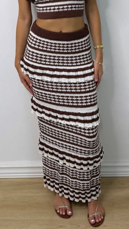 SKIRT WHITE AND BROWN